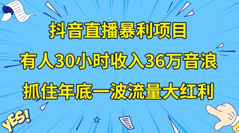 抖音直播暴利项目，有人30小时收入36万音浪，公司宣传片年会视频制作，抓住年底一波流量大红利【揭秘】-观智斋电商课程站