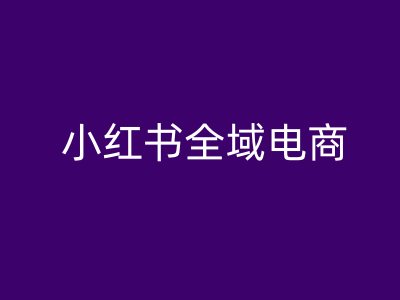 小红书全域电商，小红书电商教程-观智斋电商课程站