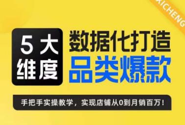玺承·5大维度，数据化打造电商品类爆款特训营，一套高效运营爆款方法论-观智斋电商课程站