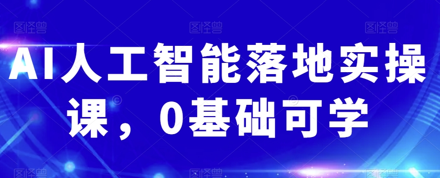 AI人工智能落地实操课，0基础可学-观智斋电商课程站