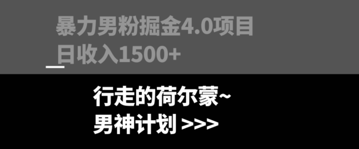 暴力男粉掘金4.0项目不违规不封号无脑复制单人操作日入1000+-观智斋电商课程站