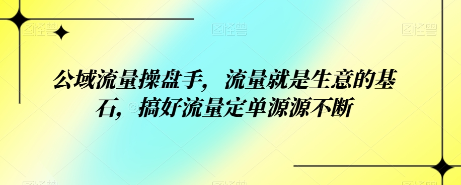 公域流量操盘手，流量就是生意的基石，搞好流量定单源源不断-观智斋电商课程站