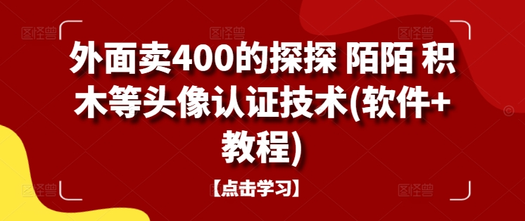 外面卖400的探探 陌陌 积木等头像认证技术(软件+教程)-观智斋电商课程站