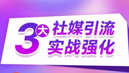 3大社媒引流实战强化，多渠道站外引流，高效精准获客，订单销售额翻倍增长-观智斋电商课程站