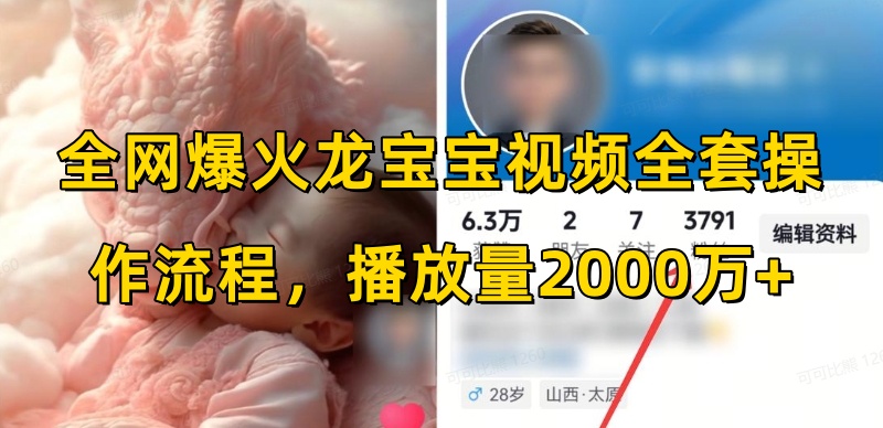 全网爆火龙宝宝视频全套操作流程，播放量2000万+-观智斋电商课程站