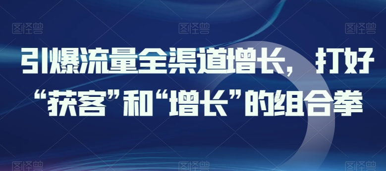 引爆流量全渠道增长，打好“获客”和“增长”的组合拳-观智斋电商课程站