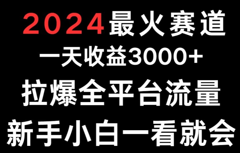 2024最火赛道一天收益3000+拉爆全平台流量新手小白一看就会-观智斋电商课程站