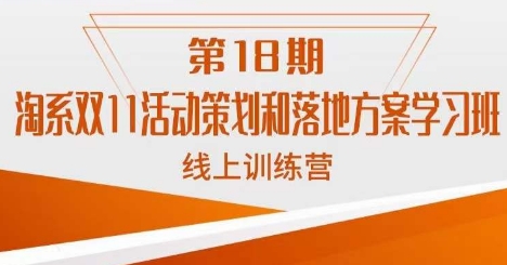 南掌柜·淘系双11活动策划和落地方案线上课18期-观智斋电商课程站