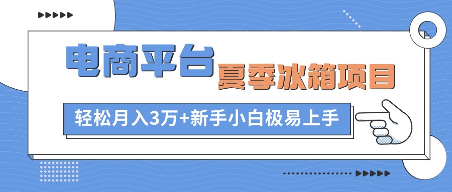 电商平台冰箱项目，项目门槛低，0成本投入，小白轻松上手-观智斋电商课程站