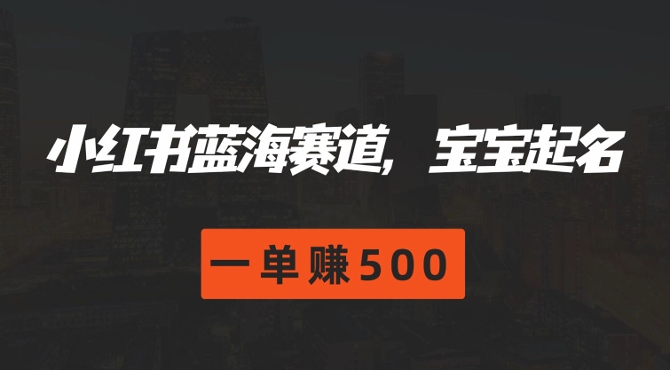 小红书蓝海赛道，宝宝起名，一单赚500-观智斋电商课程站