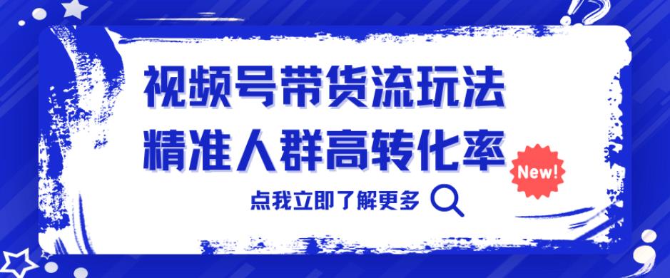 视频号带货流玩法，精准人群高转化率，0基础也可以上手【揭秘】-观智斋电商课程站
