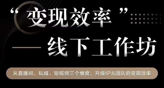 变现效率线下工作坊，从‮播直‬间、私域、‮视短‬频‮个三‬维度，升级IP和团队变现效率-观智斋电商课程站