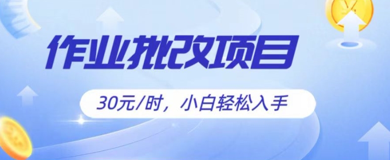 批改作业项目，30元时，简单容易上手，适合宝妈，大学生-观智斋电商课程站