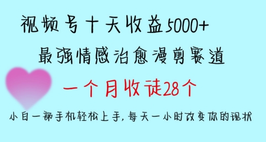 十天收益5000+，多平台捞金，视频号情感治愈漫剪，一个月收徒28个，小白一部手机轻松上手【揭秘】-观智斋电商课程站
