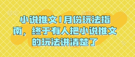 小说推文1月份玩法指南，终于有人把小说推文的玩法讲清楚了!-观智斋电商课程站