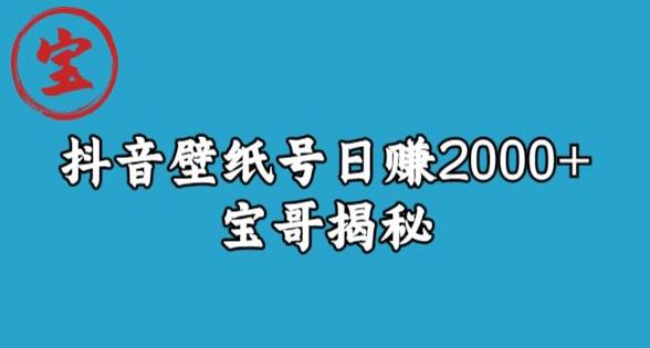宝哥抖音壁纸号日赚2000+，不需要真人露脸就能操作【揭秘】-观智斋电商课程站