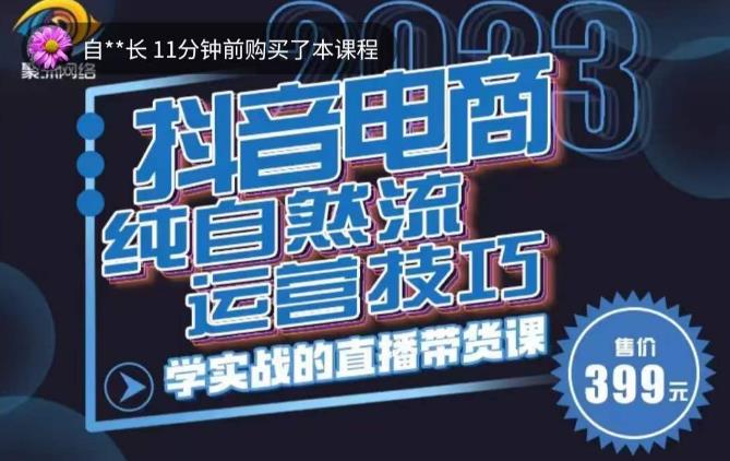 李扭扭·2023自然流运营技巧，纯自然流不亏品起盘直播间，实战直播带货课（视频课+话术文档）-观智斋电商课程站