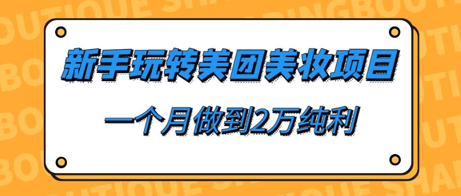 新手玩转美团美妆项目，一个月做到2万纯利-观智斋电商课程站