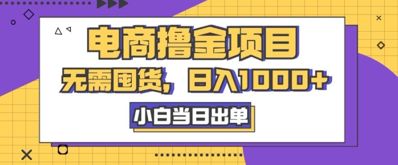 电商撸金项目，无需囤货，日入几张，小白当日出单，人性玩法，复购不断-观智斋电商课程站