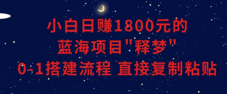 小白能日赚1800元的蓝海项目”释梦”0-1搭建流程可直接复制粘贴长期做【揭秘】-观智斋电商课程站