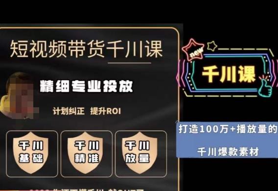 短视频带货-千川专业投放课，​精细化专业投放，计划纠正，提升ROI-观智斋电商课程站