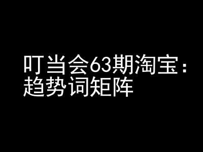 《淘宝天猫打爆班》原创高阶技术第63期，趋势词矩阵技术和玩法-观智斋电商课程站