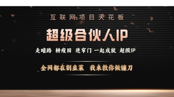 互联网项目天花板，超级合伙人IP，全网都在割韭菜，我来教你做镰刀【仅揭秘】-观智斋电商课程站