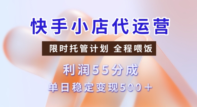 快手小店代运营3.0，模式新升级，收益55分，稳定单日5张【揭秘】-观智斋电商课程站