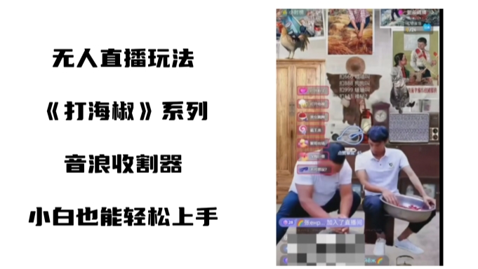 打海椒无人直播整蛊项目，小白轻松上手撸音浪收割器-观智斋电商课程站