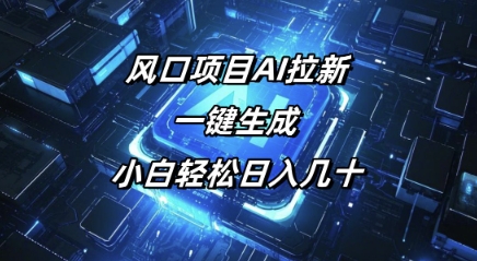 风口项目AI拉新，一键生成，小白轻松日入几十-观智斋电商课程站