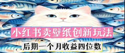 小红书卖壁纸创新玩法，后期一个月收益四位数-观智斋电商课程站