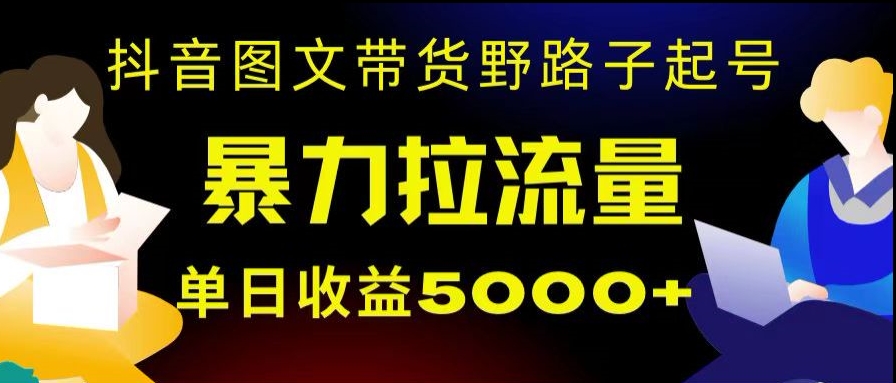 抖音图文带货暴力起号，单日收益5000+，野路子玩法，简单易上手，一部手机即可【揭秘】-观智斋电商课程站