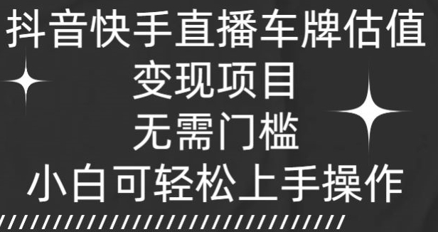抖音快手直播车牌估值变现项目，无需门槛，小白可轻松上手操作-观智斋电商课程站