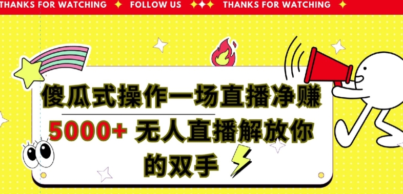 傻瓜式操作一场直播净赚5000+无人直播解放你的双手-观智斋电商课程站