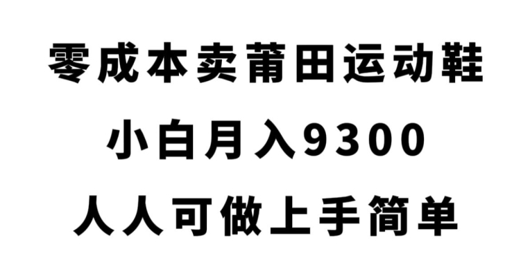 零成本卖莆田运动鞋，小白月入9300，人人可做上手简单【揭秘】-观智斋电商课程站
