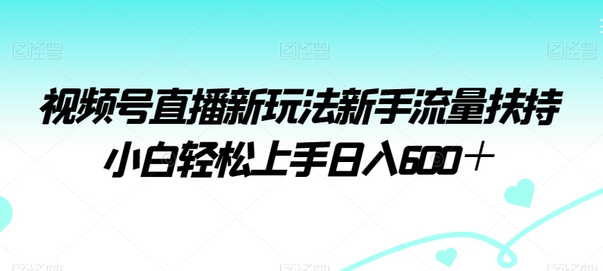 视频号直播新玩法新手流量扶持小白轻松上手日入600＋【揭秘】-观智斋电商课程站
