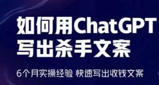 如何用ChatGPT写出杀手文案，6个月实操经验，快速写出收钱文案-观智斋电商课程站