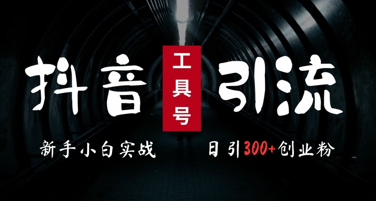 2024最新抖音工具号引流玩法，高效日引300+创业粉，当天变现5k，小白也可成为实战高手-观智斋电商课程站