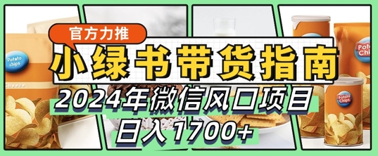 小绿书带货完全教学指南，2024年10月微信风口项目，日入1.7k-观智斋电商课程站