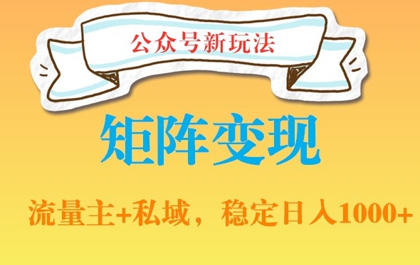 公众号软件玩法私域引流网盘拉新，多种变现，稳定日入1000【揭秘】-观智斋电商课程站