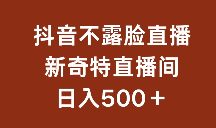 不露脸挂JI直播，新奇特直播间，日入500+【揭秘】-观智斋电商课程站