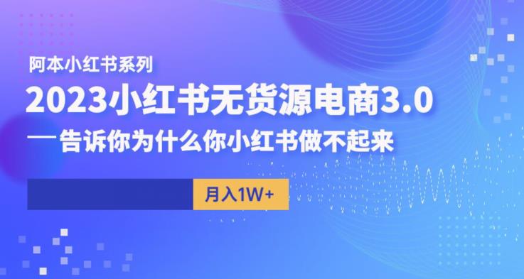 阿本小红书无货源电商3.0，告诉你为什么你小红书做不起来-观智斋电商课程站