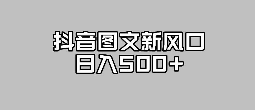 抖音图文最新风口，流量扶持非常高，日入500+【揭秘】-观智斋电商课程站