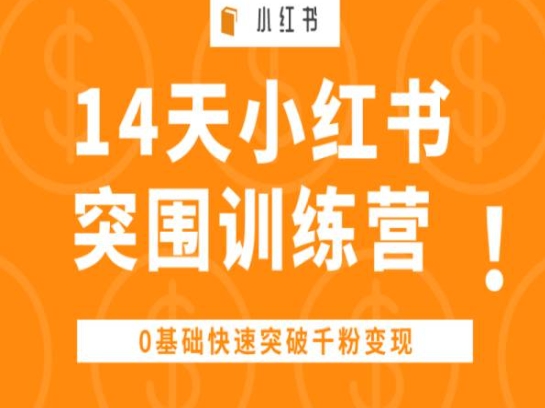 14天小红书突围训练营 ，0基础快速突破千粉变现-观智斋电商课程站