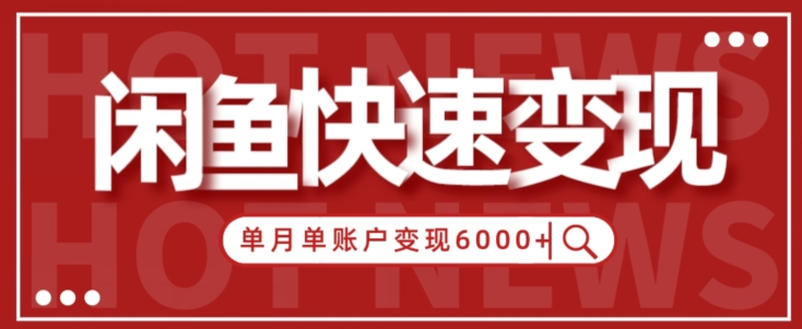 【新手项目】小白快速在闲鱼单月单账号变现6000+的秘密-观智斋电商课程站