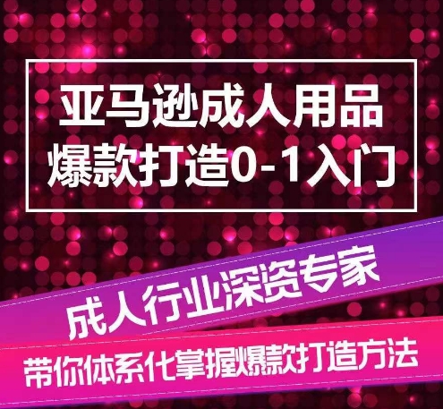 亚马逊成人用品爆款打造0-1入门,系统化讲解亚马逊成人用品爆款打造的流程-观智斋电商课程站