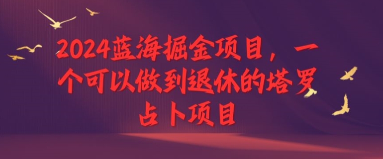 2024蓝海掘金项目，一个可以做到退休的塔罗占卜项目-观智斋电商课程站