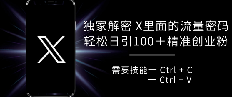 独家解密推特里面的流量密码，复制粘贴轻松日引100+-观智斋电商课程站