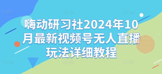 嗨动研习社2024年10月最新视频号无人直播玩法详细教程-观智斋电商课程站