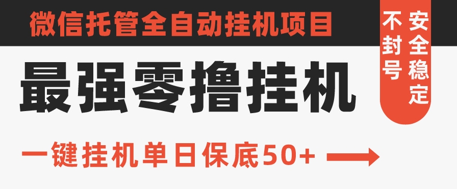 史上最强零撸挂JI项目，微信托管保底日入50+，亲测最稳定的挂JI方法-观智斋电商课程站